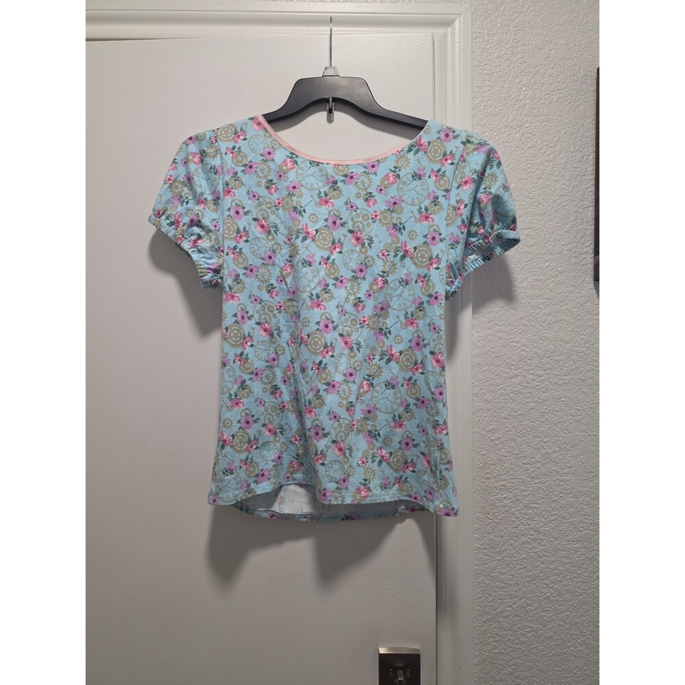 NWT Hot Topic Floral Puff Sleeve Top Sz XL - Picture 3 of 3